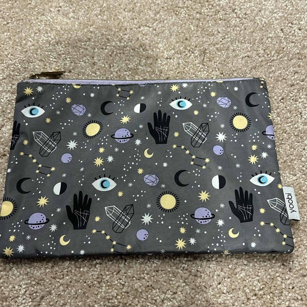 Yoobi brand, Mystical Magic, Lunar Phases, Eternal Eyes zipper bag